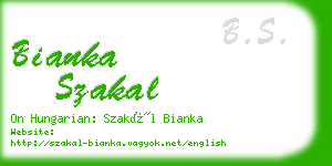 bianka szakal business card